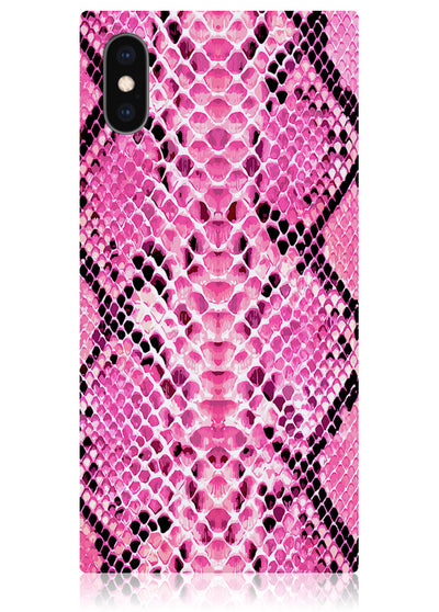 Pink Python Square iPhone Case #iPhone X / iPhone XS