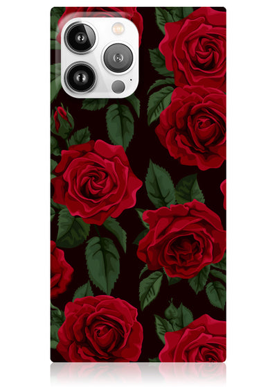 Rose Print Square iPhone Case #iPhone 13 Pro Max + MagSafe