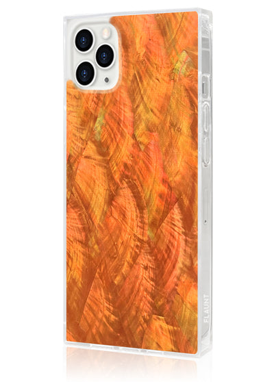 Sepia Mother of Pearl Square iPhone Case #iPhone 11 Pro Max