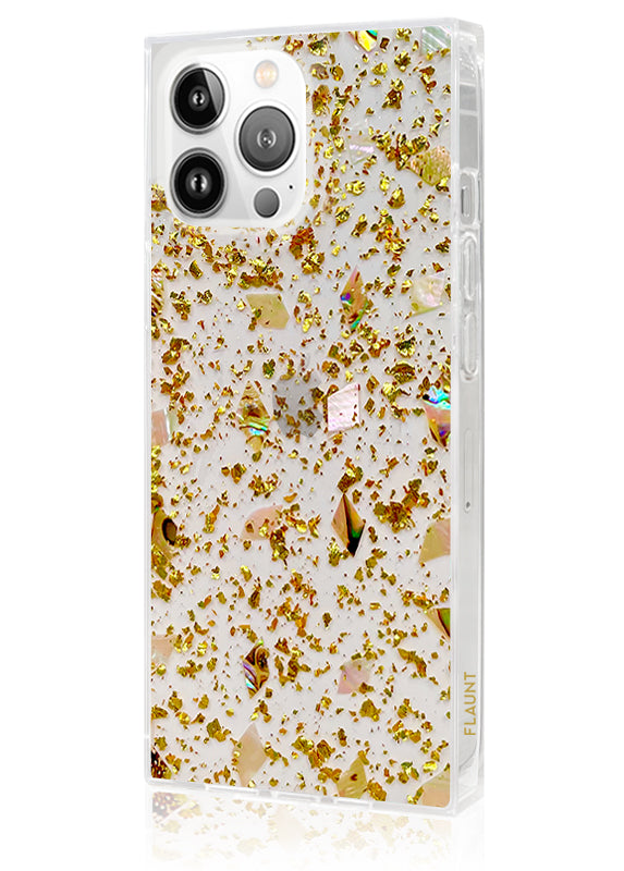 Shell and Gold Flake SQUARE® iPhone Case | FLAUNT