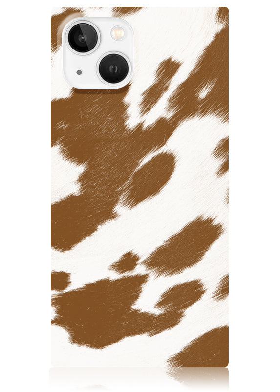 Tan Cow Square iPhone Case #iPhone 14 Plus