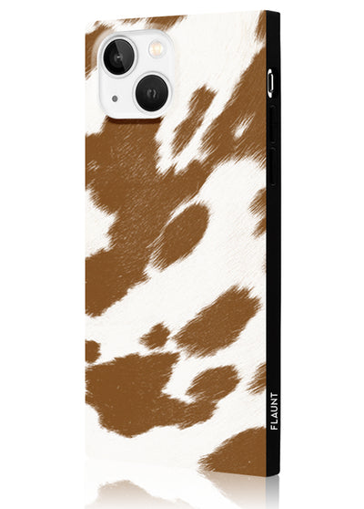 Tan Cow Square iPhone Case #iPhone 14 Plus