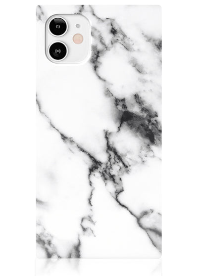 White Marble Square iPhone Case #iPhone 12 Mini