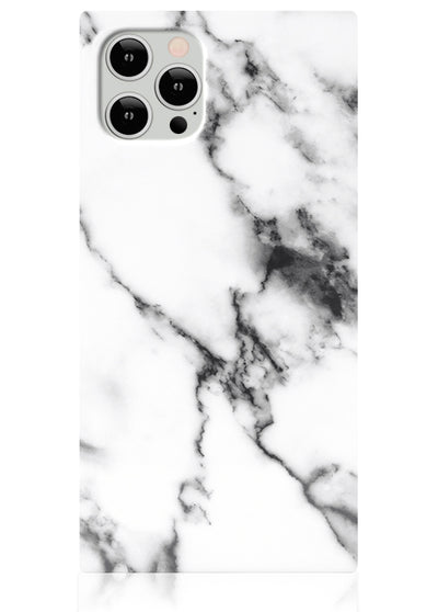 White Marble Square iPhone Case #iPhone 12 / iPhone 12 Pro