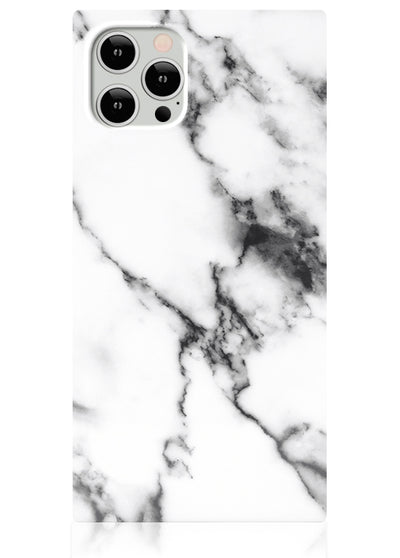 White Marble Square iPhone Case #iPhone 12 Pro Max