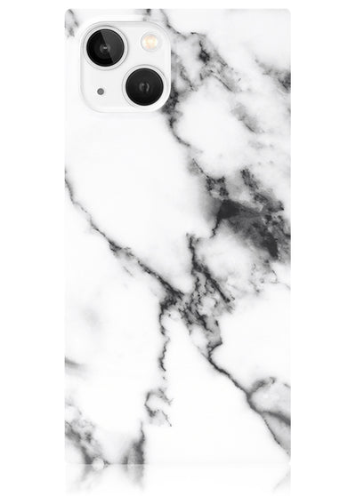 White Marble Square iPhone Case #iPhone 14 Plus