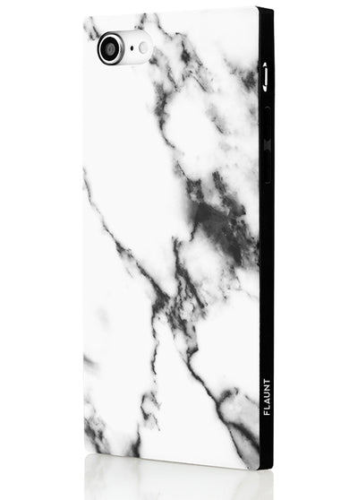 White Marble Square Phone Case #iPhone 7/8/SE (2020)