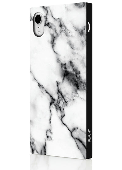 White Marble Square Phone Case #iPhone XR