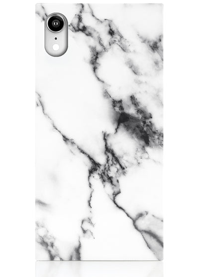 White Marble Square iPhone Case #iPhone XR