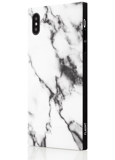 White Marble Square Phone Case #iPhone XS Max