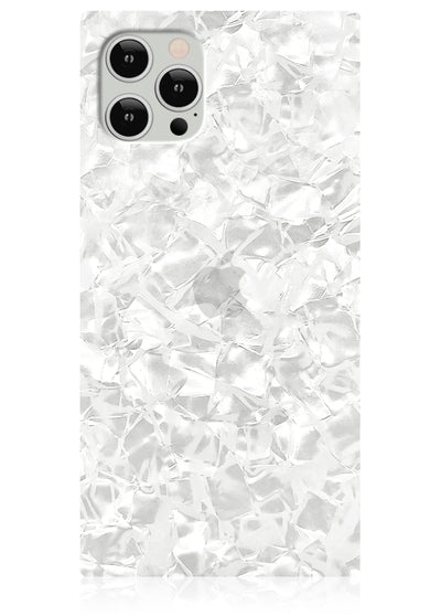 White Pearl Square iPhone Case #iPhone 12 / iPhone 12 Pro