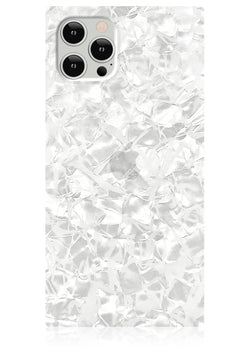 White Pearl Square iPhone Case #iPhone 12 Pro Max