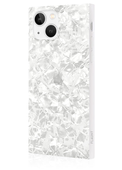 White Pearl Square iPhone Case #iPhone 14 Plus