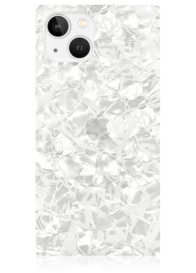 White Pearl Square iPhone Case #iPhone 14 Plus