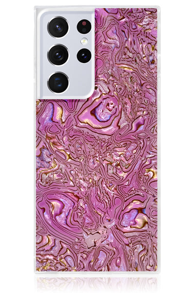 Pink Abalone Shell Square Samsung Galaxy Case #Galaxy S22 Ultra