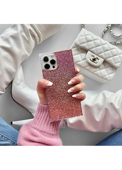 Pink Glitter SQUARE iPhone Case | FLAUNT Pink Glitter SQUARE iPhone Case | FLAUNT