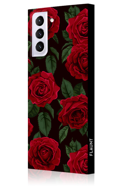Rose Print Square Samsung Galaxy Case #Galaxy S21 Plus