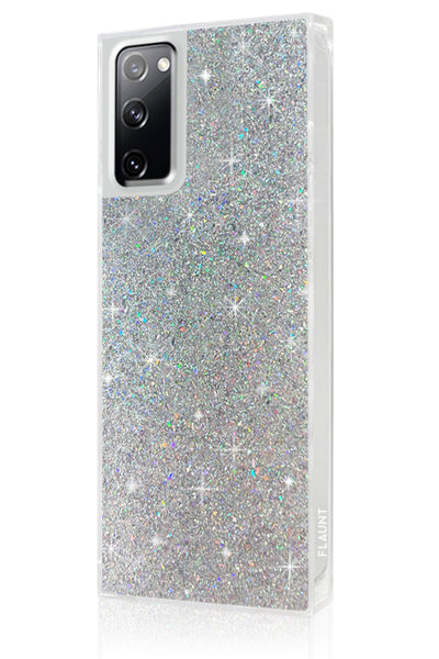 Silver Glitter Square Samsung Galaxy Case #Galaxy S20 FE