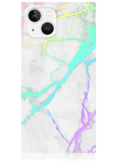 Holographic Marble Square iPhone Case #iPhone 13