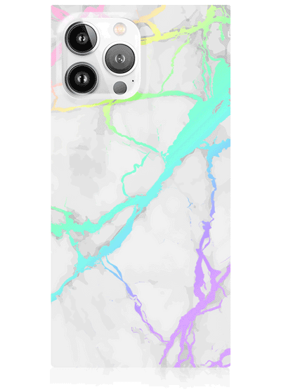 Holographic Marble Square iPhone Case #iPhone 13 Pro Max