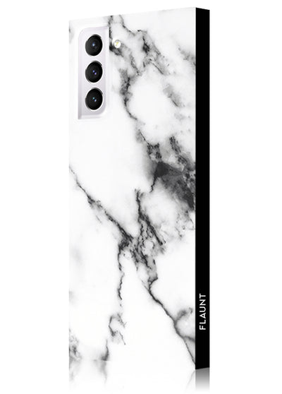 White Marble Square Samsung Galaxy Case #Galaxy S21