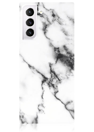 White Marble Square Samsung Galaxy Case #Galaxy S22
